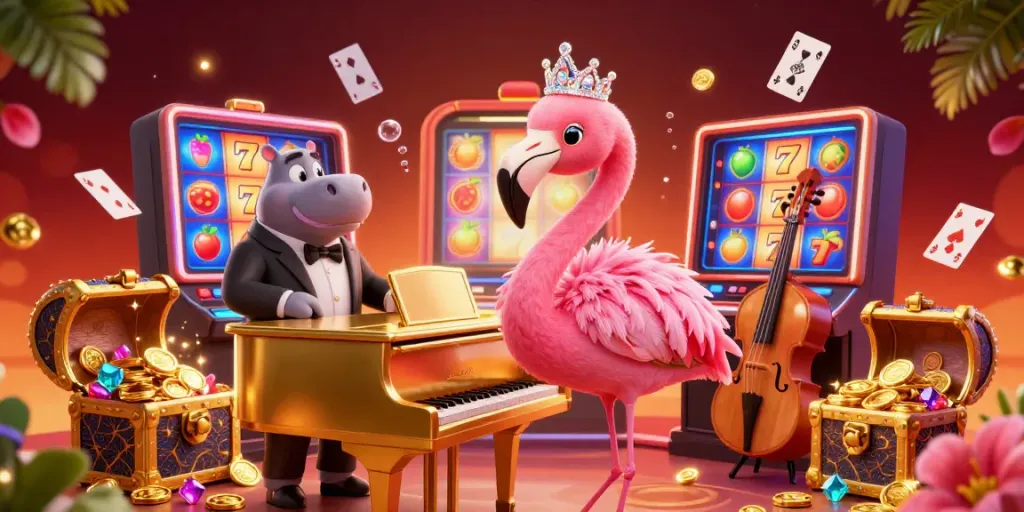 Experience the excitement of wintk with vibrant slots and dynamic casino elements in a colorful scene.