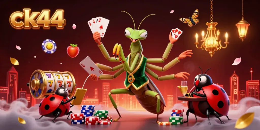 Experience the thrill of ck44 casino gaming with vibrant slots and an energetic 3D scene.