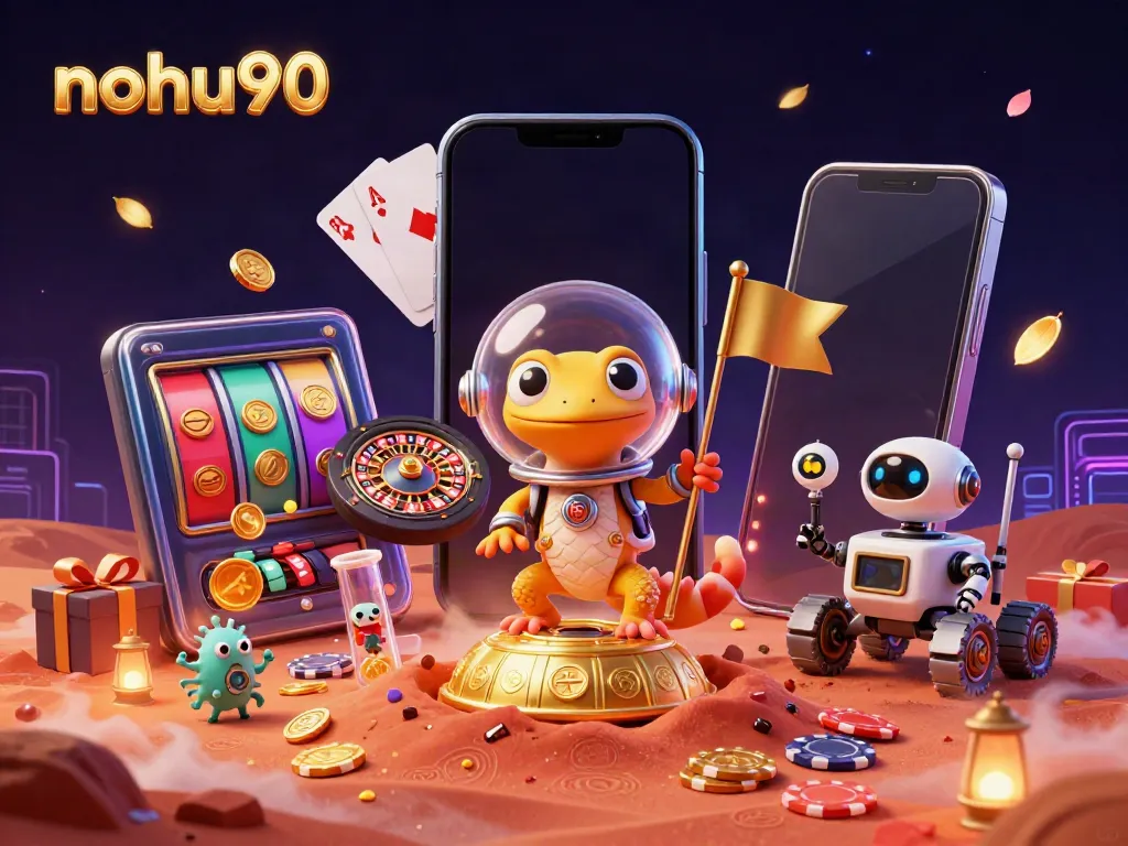 Experience thrilling gameplay at nohu90 with a Martian gecko and vibrant casino elements