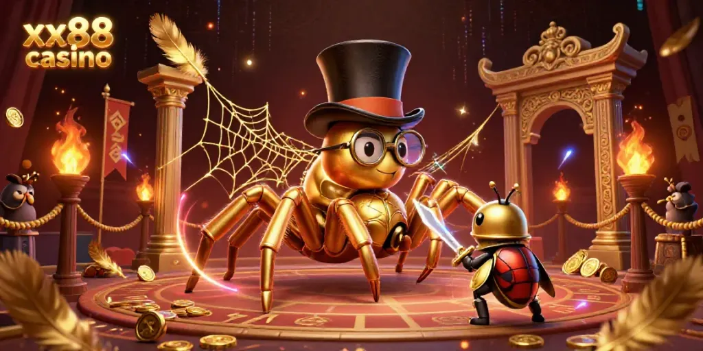 Experience thrilling gameplay at xx88 casino with a vibrant illustration showcasing dynamic gambling elements.