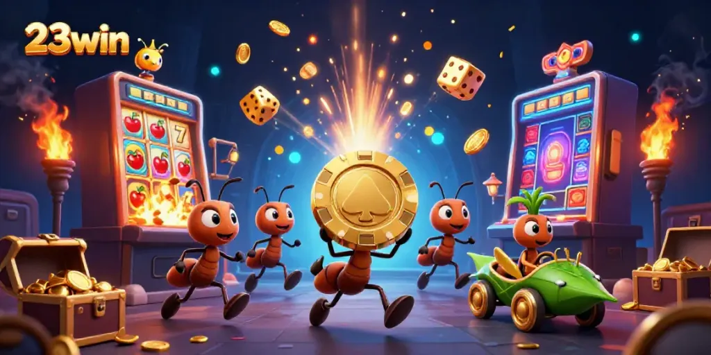 Experience thrilling gameplay at 23win with colorful slot machines and dynamic casino activities.