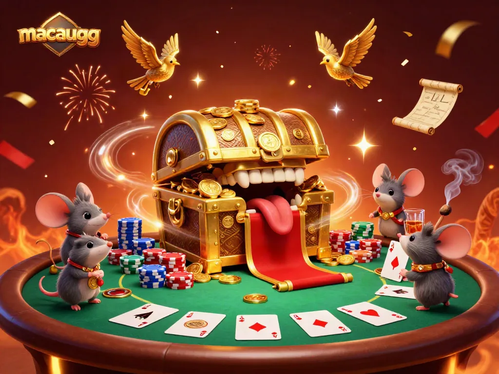 Experience thrilling jackpot adventures with macaugg in an exciting casino scene filled with riches.
