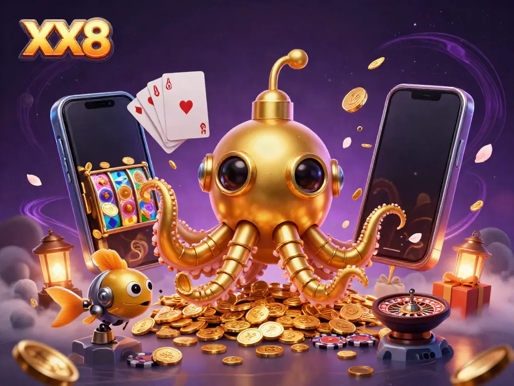 Experience vibrant gameplay with XX8's immersive slot games and dynamic characters in a rich casino setting.