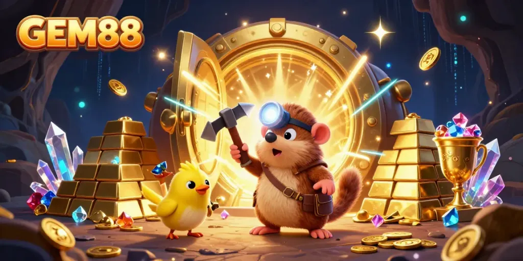 Experience thrilling gaming with GEM88, featuring exciting treasure-themed elements and dynamic action.
