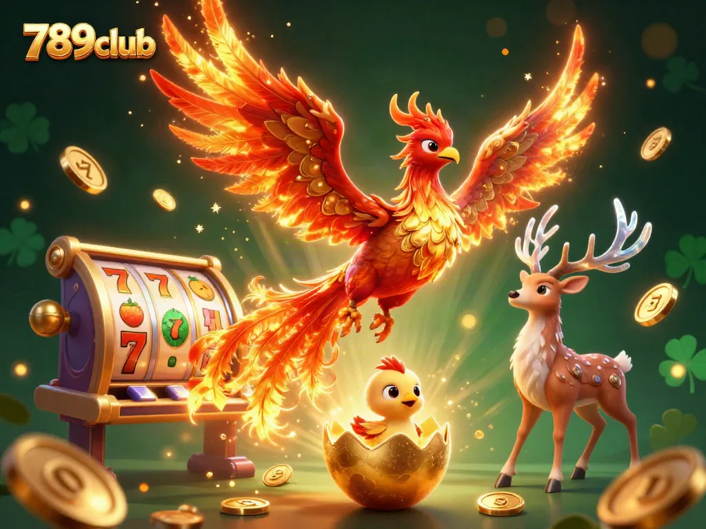 Experience thrilling gameplay with 789club's vibrant casino scene featuring golden phoenixes and dynamic slot games.