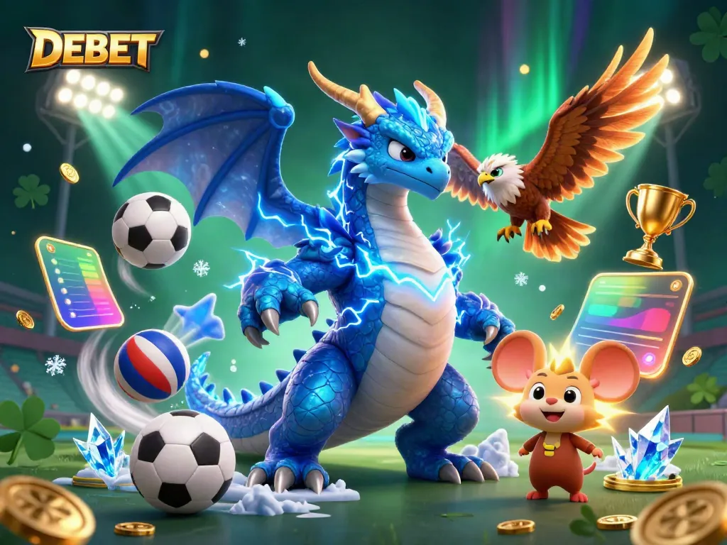 Place bets and win big with DEBET's thrilling sports betting experience illustrated with dynamic action.