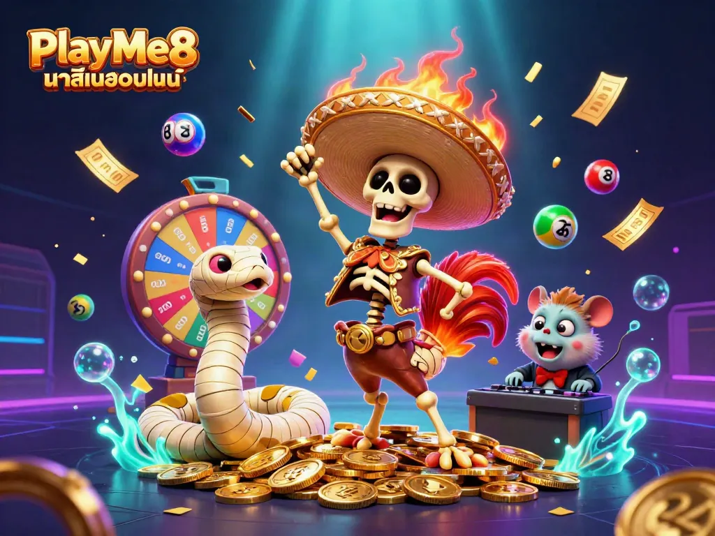 เล่นเกมจาก PlayMe8 คาสิโนออนไลน์ ดื่มด่ำกับบรรยากาศคาสิโนสุดมันส์ในภาพ 3D