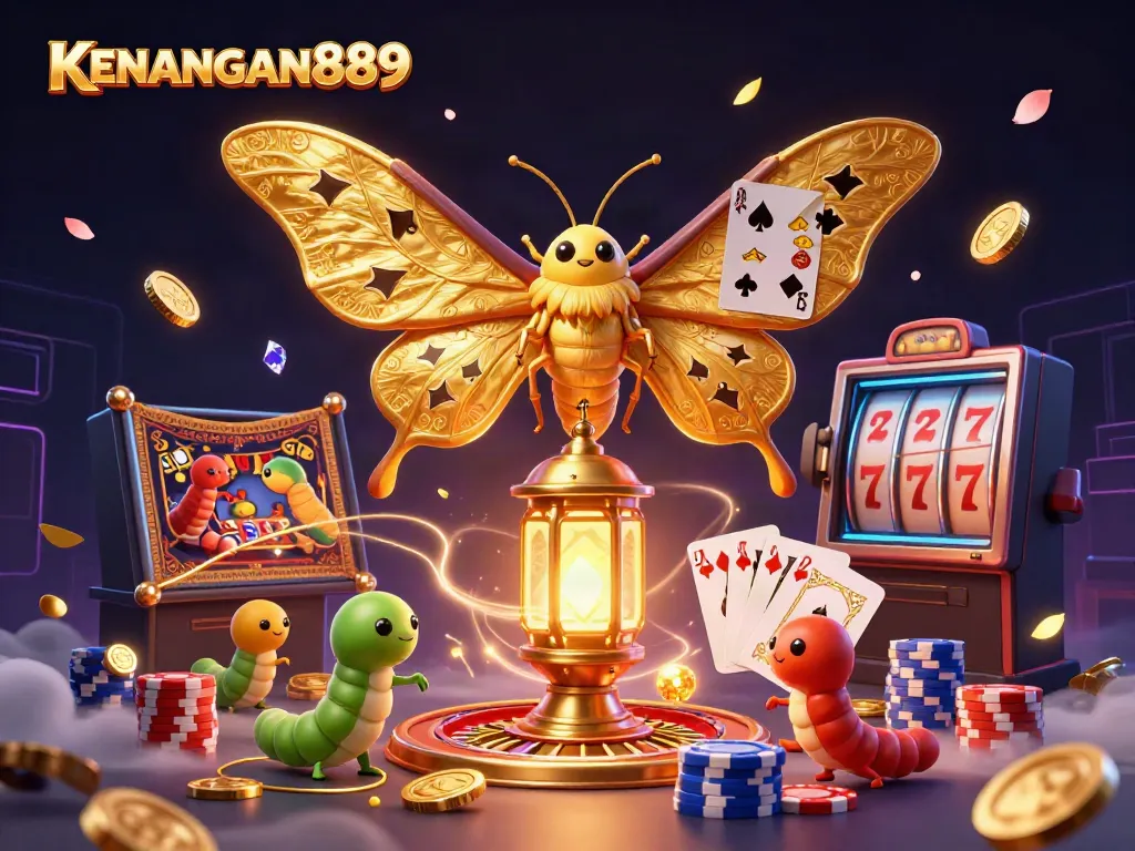 Experience the thrill of KENANGAN889 with dynamic casino-themed characters and vibrant visuals.