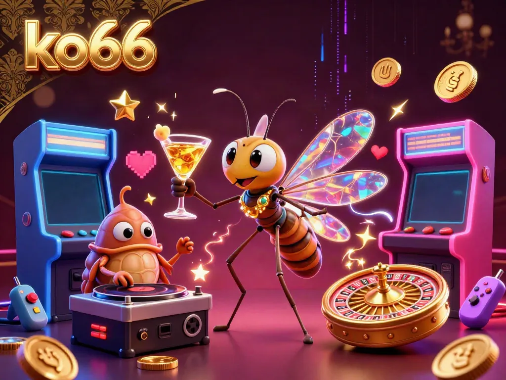Spin the golden roulette wheel with ko66 as an animated mosquito mascot brings thrilling casino fun.