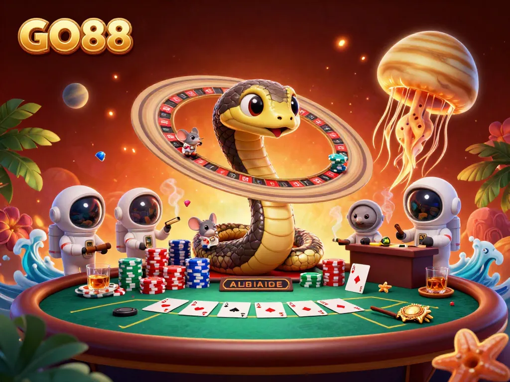 Enjoy the exciting gameplay at GO88, featuring vibrant characters and dynamic casino elements.
