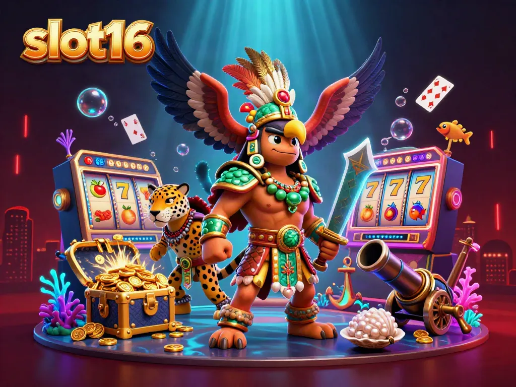 Engage in action with Slot16 slots featuring vibrant eagles, jaguars, and sparkling treasures.