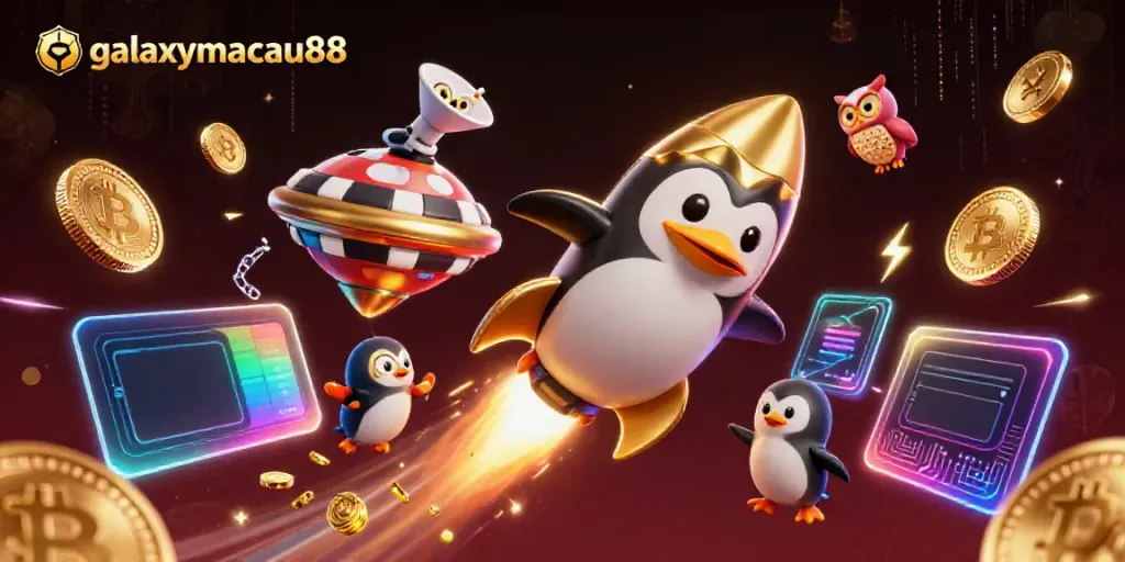 Experience thrilling gaming with galaxymacau88 as the golden penguin launches to the ultimate casino adventure.