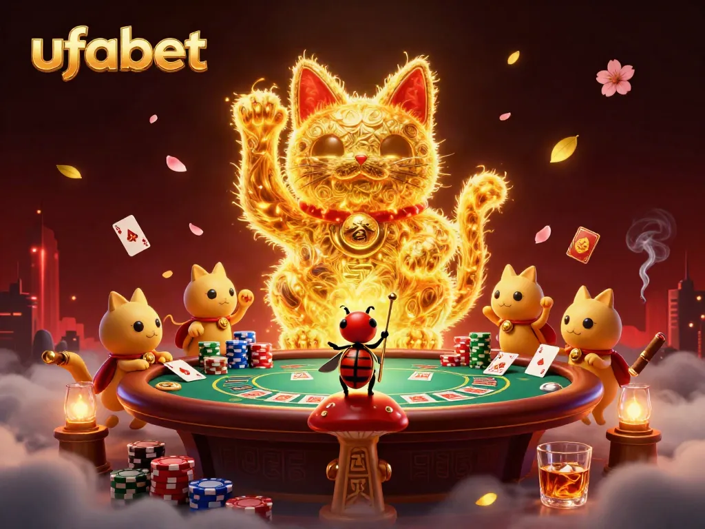 ภาพ 3D คาโมาริงโชคร้ายจาก ufabet พร้อมลูกเต๋าและชิปโป๊กเกอร์